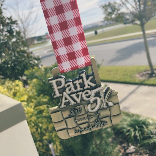 medal from the park ave 5k
